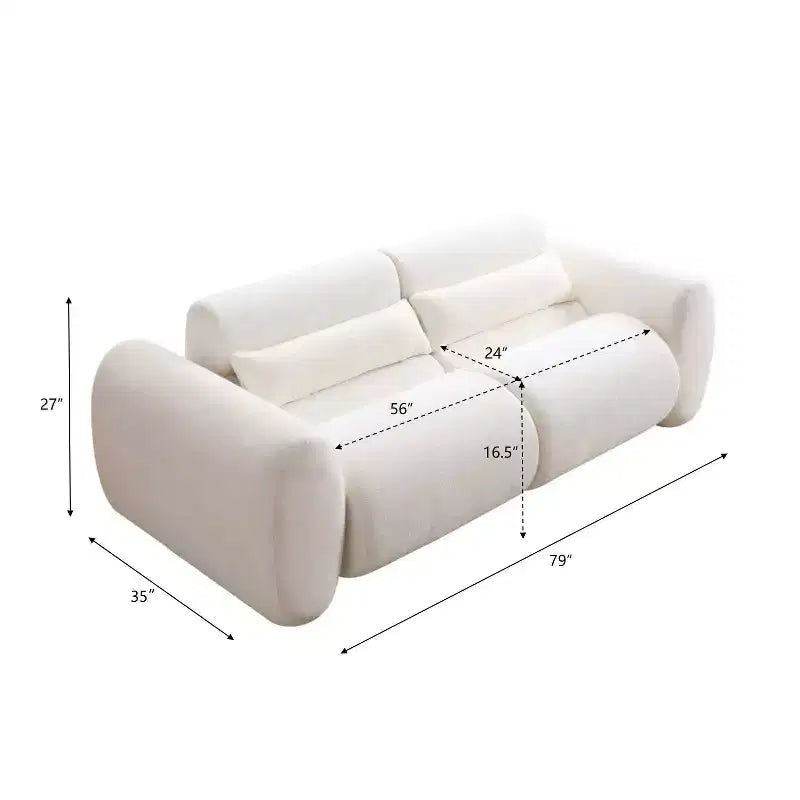 Canapé 3 places moderne Christopher Knight Home Orvik 79 en tissu bouclé avec accoudoirs arrondis