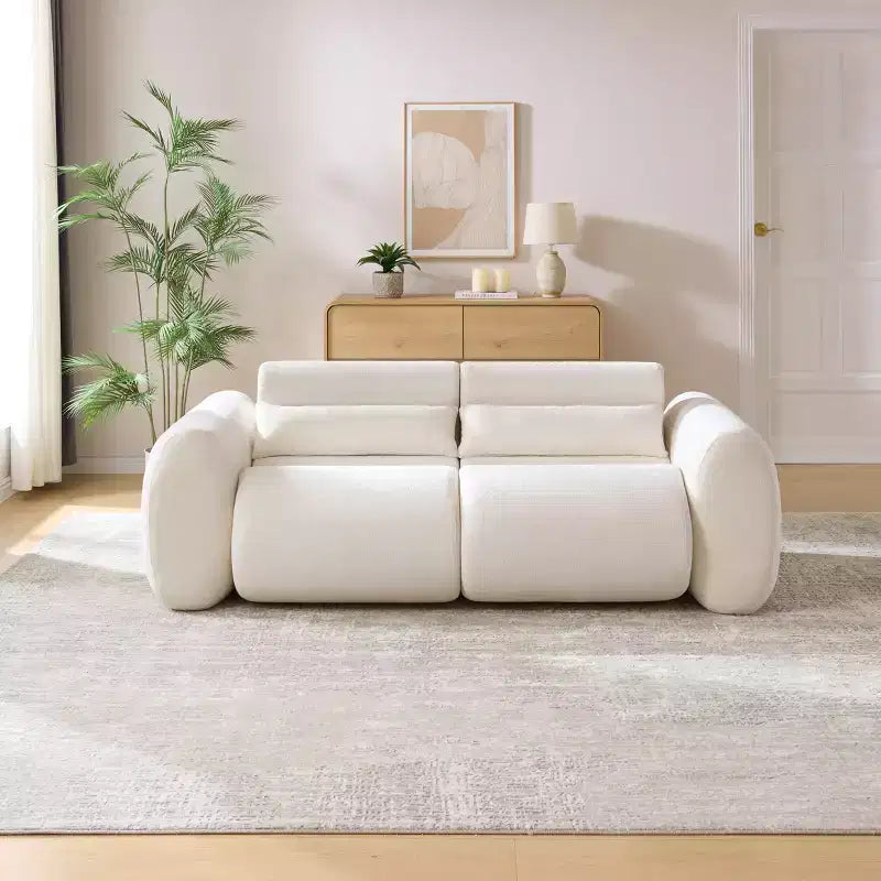 Christopher Knight Home Orvik 79 Modern 3-Seater Boucle Upholstered Sofa with Round Arm
