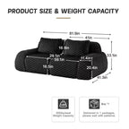 82 Modern Modular Sectional Sofa for Living Room,Flannelette Fabric,highly textured,Oversized 2-Seater Couch with Deep Seat