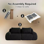 82 Modern Modular Sectional Sofa for Living Room,Flannelette Fabric,highly textured,Oversized 2-Seater Couch with Deep Seat
