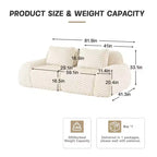 82 Modern Modular Sectional Sofa for Living Room,Flannelette Fabric,highly textured,Oversized 2-Seater Couch with Deep Seat