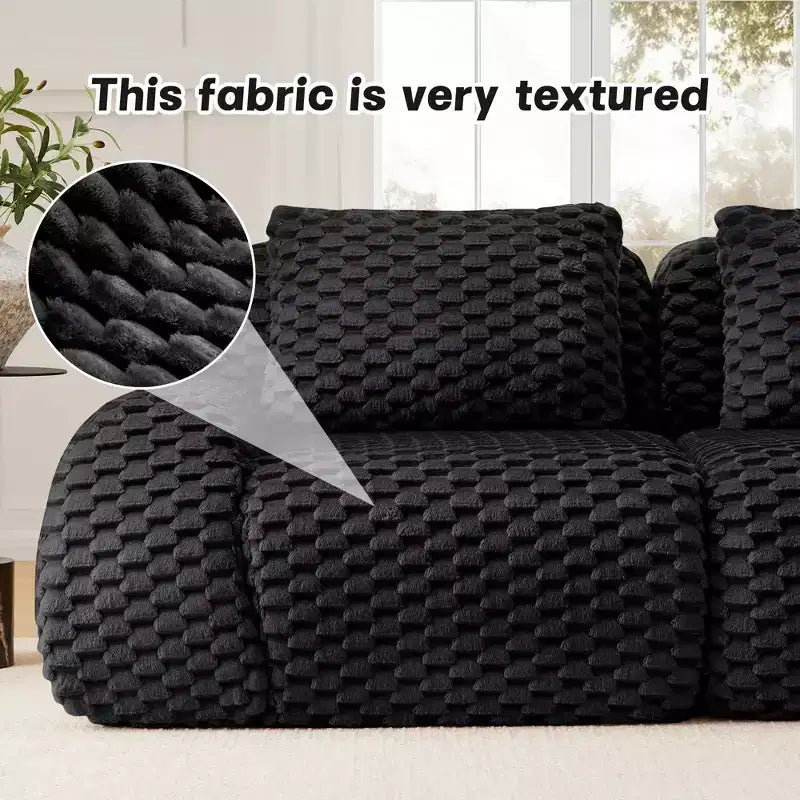 82 Modern Modular Sectional Sofa for Living Room,Flannelette Fabric,highly textured,Oversized 2-Seater Couch with Deep Seat