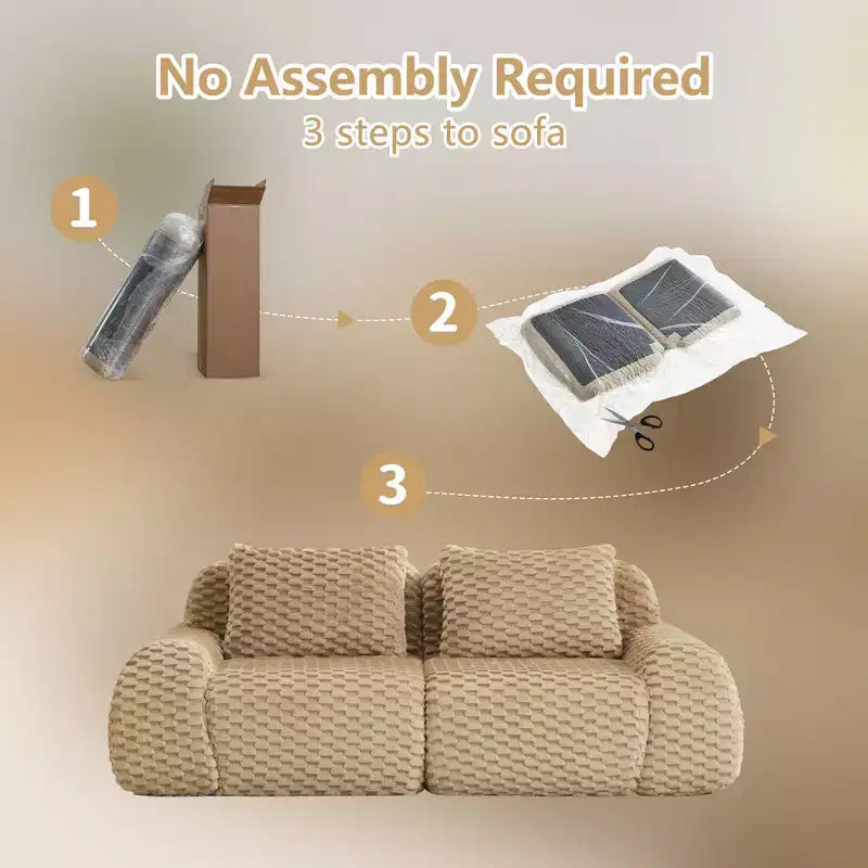 82 Modern Modular Sectional Sofa for Living Room,Flannelette Fabric,highly textured,Oversized 2-Seater Couch with Deep Seat