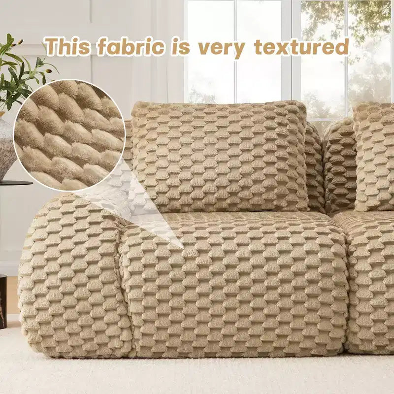 82 Modern Modular Sectional Sofa for Living Room,Flannelette Fabric,highly textured,Oversized 2-Seater Couch with Deep Seat