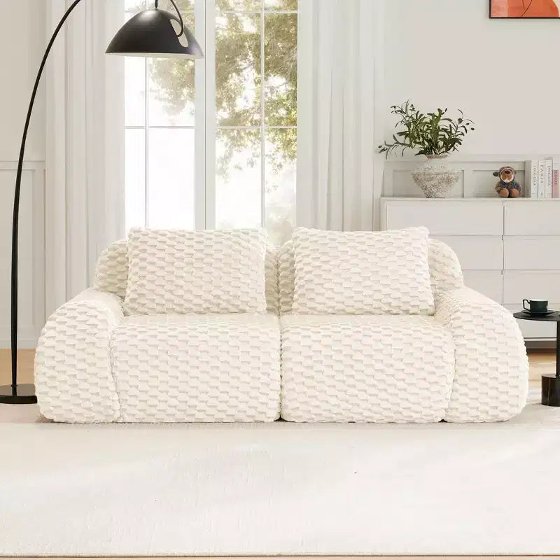 82 Modern Modular Sectional Sofa for Living Room,Flannelette Fabric,highly textured,Oversized 2-Seater Couch with Deep Seat