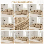 82 Modern Modular Sectional Sofa for Living Room,Flannelette Fabric,highly textured,Oversized 2-Seater Couch with Deep Seat