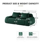 82 Modern Modular Sectional Sofa for Living Room,Flannelette Fabric,highly textured,Oversized 2-Seater Couch with Deep Seat