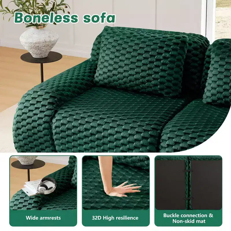 82 Modern Modular Sectional Sofa for Living Room,Flannelette Fabric,highly textured,Oversized 2-Seater Couch with Deep Seat