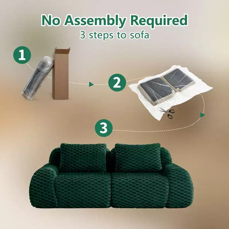 82 Modern Modular Sectional Sofa for Living Room,Flannelette Fabric,highly textured,Oversized 2-Seater Couch with Deep Seat