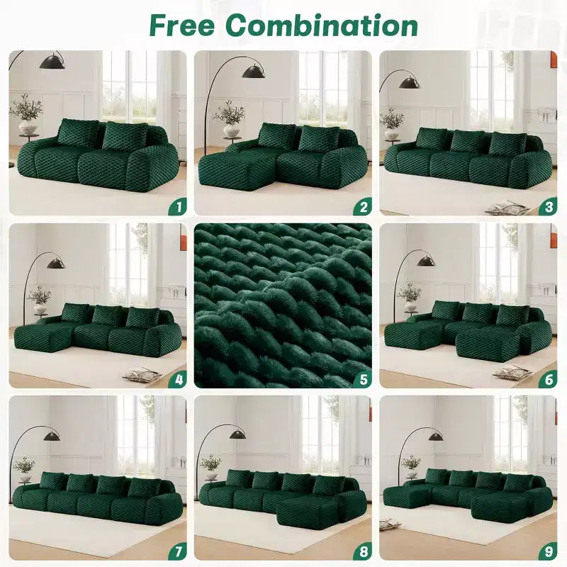 82 Modern Modular Sectional Sofa for Living Room,Flannelette Fabric,highly textured,Oversized 2-Seater Couch with Deep Seat