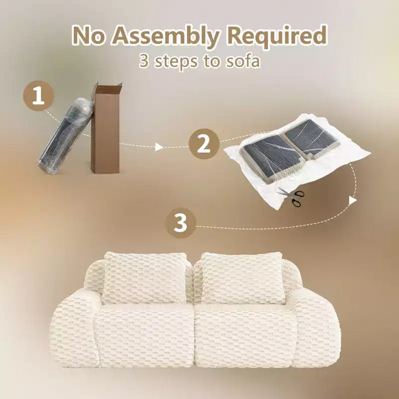 82 Modern Modular Sectional Sofa for Living Room,Flannelette Fabric,highly textured,Oversized 2-Seater Couch with Deep Seat
