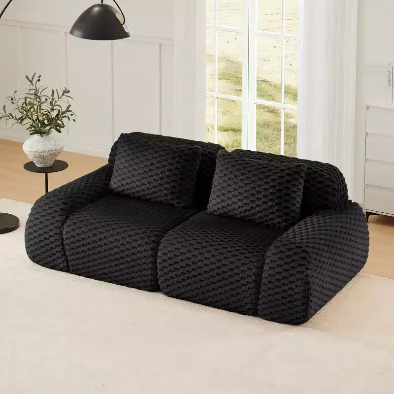 82 Modern Modular Sectional Sofa for Living Room,Flannelette Fabric,highly textured,Oversized 2-Seater Couch with Deep Seat