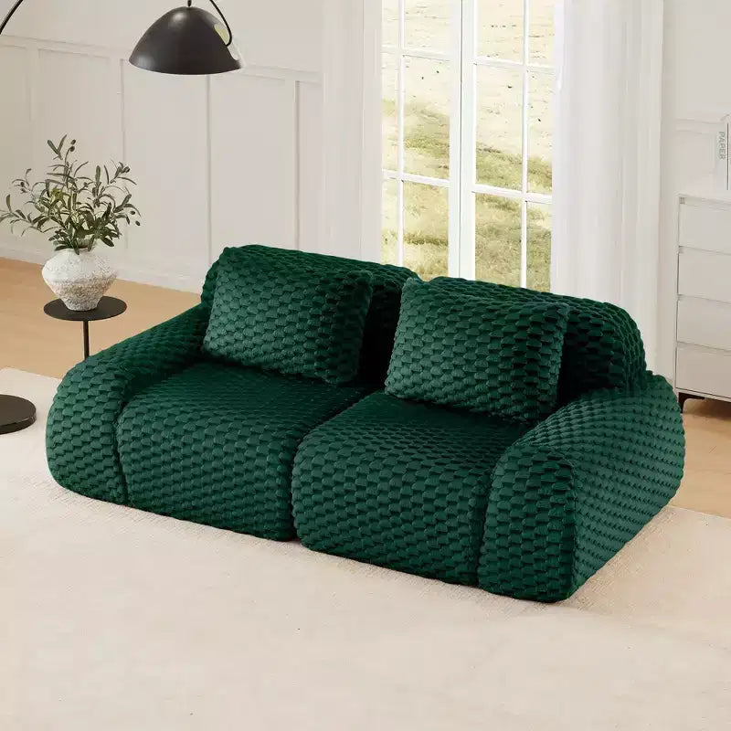 82 Modern Modular Sectional Sofa for Living Room,Flannelette Fabric,highly textured,Oversized 2-Seater Couch with Deep Seat