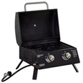 Okak 2-Burner Propane Gas Grill with Foldable Legs, Lid and Thermometer, Portable Grill, Camping Grill for Camping, Picnic, Backyard