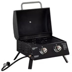 Okak 2-Burner Propane Gas Grill with Foldable Legs, Lid and Thermometer, Portable Grill, Camping Grill for Camping, Picnic, Backyard