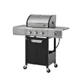Okak Stainless Steel Propane Grill with 3/4 Burners, Bbq Grill with Side Burner and 2 Cabinet Doors, Outdoor Grill for BBQ, Camping