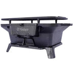 Barbecue rectangulaire Okak avec cadre en fonte, barbecue portable avec plancha en fonte, grils à charbon durables pour le camping, la randonnée, noir
