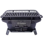 Barbecue rectangulaire Okak avec cadre en fonte, barbecue portable avec plancha en fonte, grils à charbon durables pour le camping, la randonnée, noir