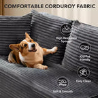 106-inch Cloud-shaped Combination Sofa, Sofa with Lounge Chair, 3-seat L-shaped Sofa for the Living Room, Memory Foam Deep Seat