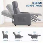 Fauteuil inclinable pour adultes, fauteuil inclinable paresseux en cuir PU ergonomique réglable avec poche latérale, dossier haut, accoudoirs larges et siège rembourré