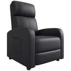 Recliner Chair for Adults, PU Leather Lazy Recliner Ergonomic Adjustable Single Sofa Enhanced with Side Pocket, Tall Back, Wide Arms & Padded Seat