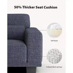 40 In Modern Deep-Seated Wide-Arm Single Sofa, Living Room Single Sofa, Comfortable Single Sofa with a Maximum Weight Capacity of 300 lbs