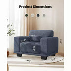 40 In Modern Deep-Seated Wide-Arm Single Sofa, Living Room Single Sofa, Comfortable Single Sofa with a Maximum Weight Capacity of 300 lbs