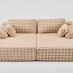Karl Home | Canapé-lit de salon surdimensionné en polaire bouclée de 93 pouces de large Grand canapé sans accoudoirs King Size pour salon