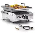 ZAFRO Portable Propane Griddle, 8000BTU Tabletop Portable Propane Gas Grill with One Burner, Stainless Steel Flat Top Grill, Outdoor Cooking