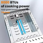Plaque de cuisson portable au propane ZAFRO, gril à gaz propane portable de table 8000 BTU à un brûleur, gril à surface plane en acier inoxydable, cuisson extérieure