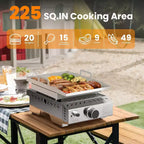 Plaque de cuisson portable au propane ZAFRO, gril à gaz propane portable de table 8000 BTU à un brûleur, gril à surface plane en acier inoxydable, cuisson extérieure