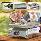 Plaque de cuisson portable au propane ZAFRO, gril à gaz propane portable de table 8000 BTU à un brûleur, gril à surface plane en acier inoxydable, cuisson extérieure