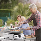 Plaque de cuisson portable au propane ZAFRO, gril à gaz propane portable de table 8000 BTU à un brûleur, gril à surface plane en acier inoxydable, cuisson extérieure