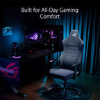 Chaise gaming ASUS ROG Aethon Fabric Edition, coussin d'assise double densité, accoudoirs 2D avec rembourrage doux, support lombaire intégré, structure tout acier