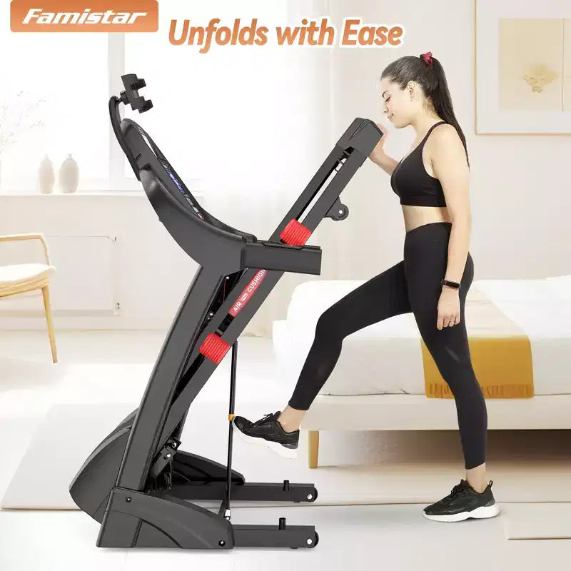 Treadmill with Auto Incline, Running Treadmills for Home, Folding Treadmill with Handle Bars, Speaker, Treadmill 300 lb Capacity