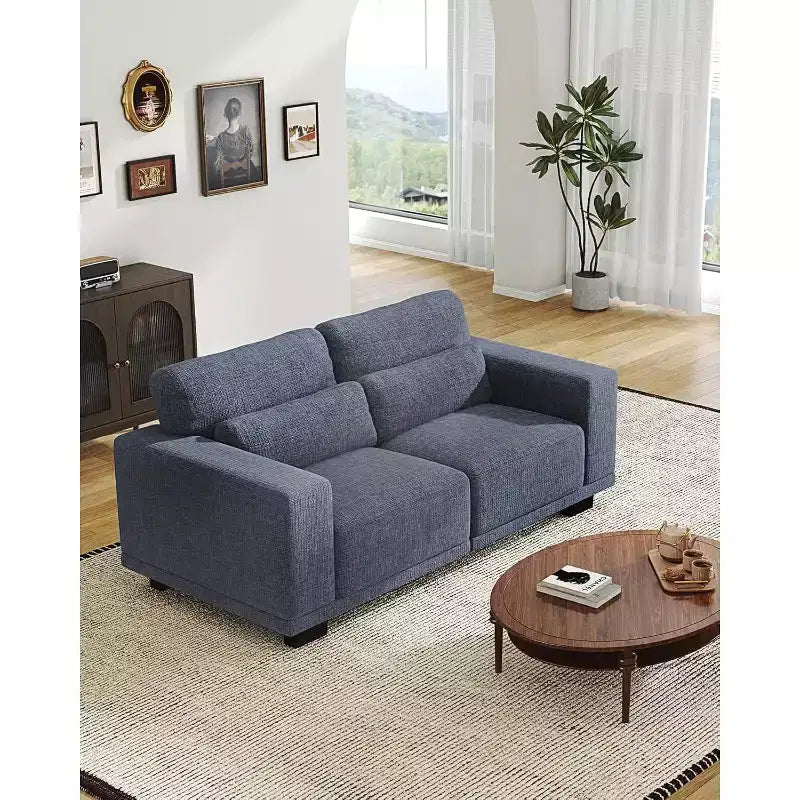 65 inch living room sofa, 3-seater sofa with wide armrests and deep seats, comfortable 3-layer sofa, sofa with detachable and washable lid