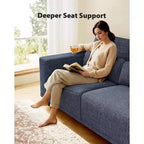 65 inch living room sofa, 3-seater sofa with wide armrests and deep seats, comfortable 3-layer sofa, sofa with detachable and washable lid