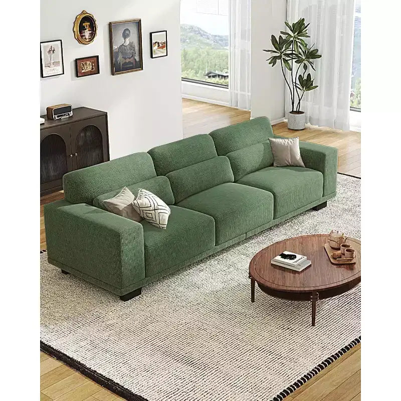 89 inch living room sofa, 3-seater sofa with wide armrests and deep seats, comfortable 3-layer sofa, sofa with detachable and washable lid