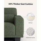 89 inch living room sofa, 3-seater sofa with wide armrests and deep seats, comfortable 3-layer sofa, sofa with detachable and washable lid