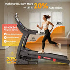 Tapis de course domestique de 181 kg avec inclinaison de 20 %, tapis de course pliable de 5,0 CV pour l'exercice, 1-19,3 km/h, contrôle via application, absorption des chocs, soutien des genoux