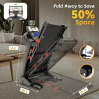 Tapis de course domestique de 181 kg avec inclinaison de 20 %, tapis de course pliable de 5,0 CV pour l'exercice, 1-19,3 km/h, contrôle via application, absorption des chocs, soutien des genoux