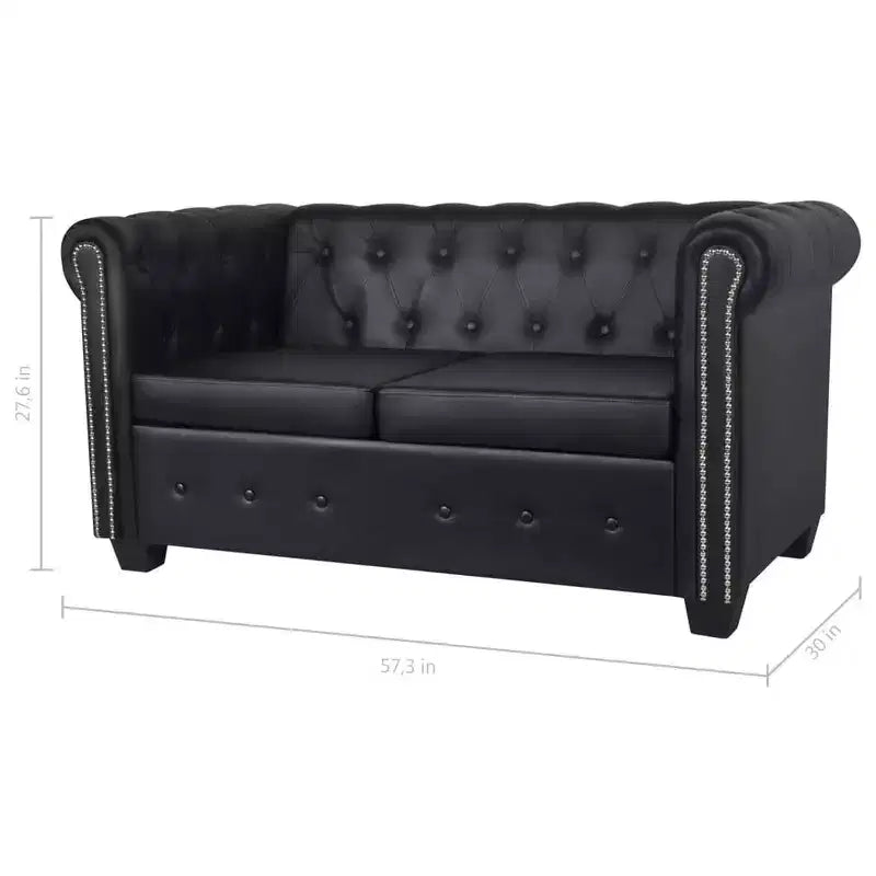 vidaXL Sofa Chesterfield Loveseat Settee for Living Room Artificial Leather
