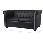 vidaXL Sofa Chesterfield Loveseat Settee for Living Room Artificial Leather