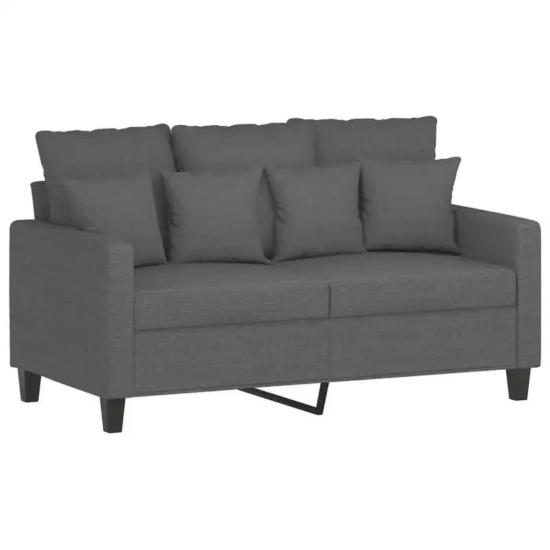 vidaXL Ensemble de canapés 3 places avec oreillers - Tissu gris foncé