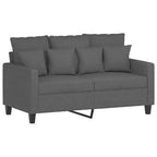 vidaXL Ensemble de canapés 3 places avec oreillers - Tissu gris foncé