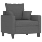 vidaXL Ensemble de canapés 3 places avec oreillers - Tissu gris foncé