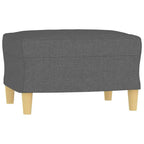 vidaXL 3-Seater Sofa with Footstool Dark Gray 70.9 Fabric