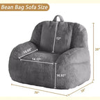 Extra Large Faux Fur Bean Bag Chair, Plush Floor Lounger with Handle for Living Room, Oversized Comfort for Adults, Durable and Easy to Move