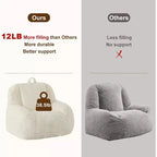 Extra Large Faux Fur Bean Bag Chair, Plush Floor Lounger with Handle for Living Room, Oversized Comfort for Adults, Durable and Easy to Move