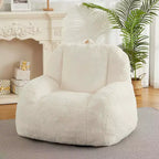 Extra Large Faux Fur Bean Bag Chair, Plush Floor Lounger with Handle for Living Room, Oversized Comfort for Adults, Durable and Easy to Move